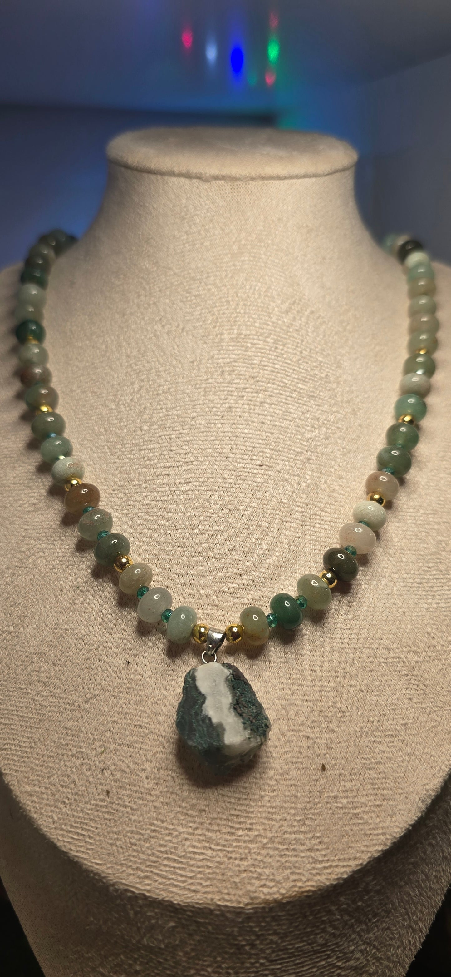 Sinfonia Verde: Collana in Avventurina e Agata Muschiata