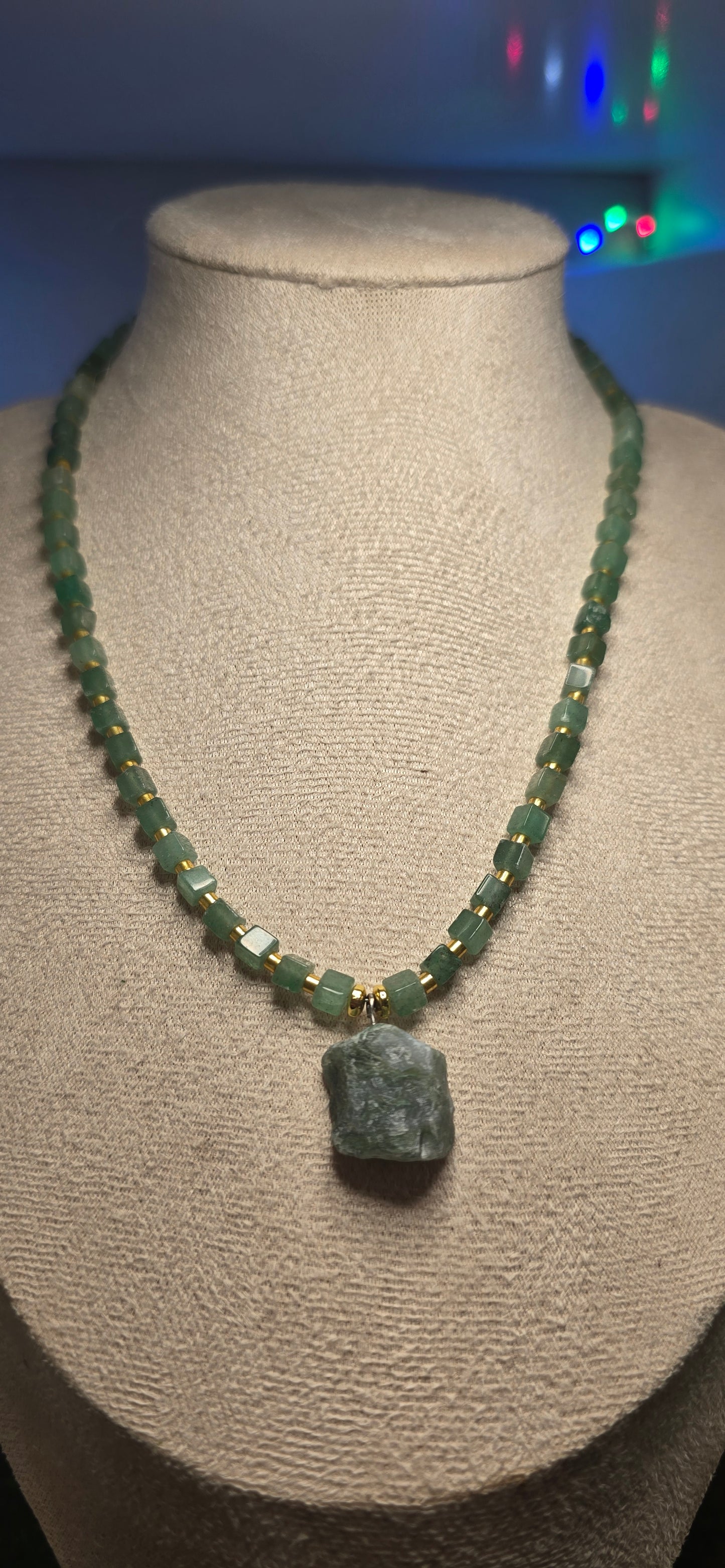 Geometrie Boschive: Collana in Avventurina e Agata Muschiata