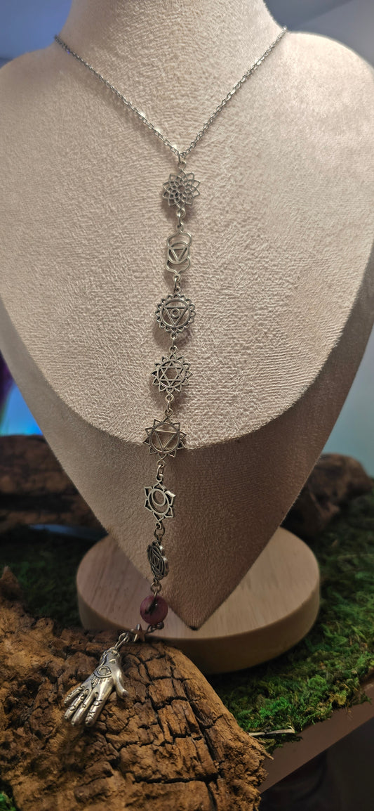 Talismano dei 7 Centri: Choker Chakra & Mano di Fatima