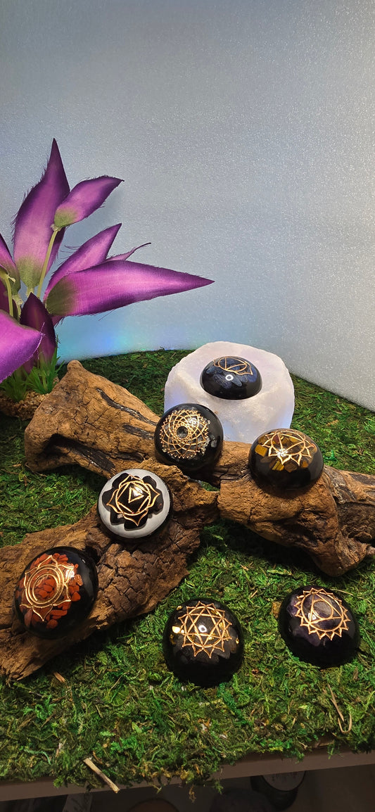 Sfere di Potere di Metatron Orgoniti Tonde e Cabochon Curativi per la Via Antica