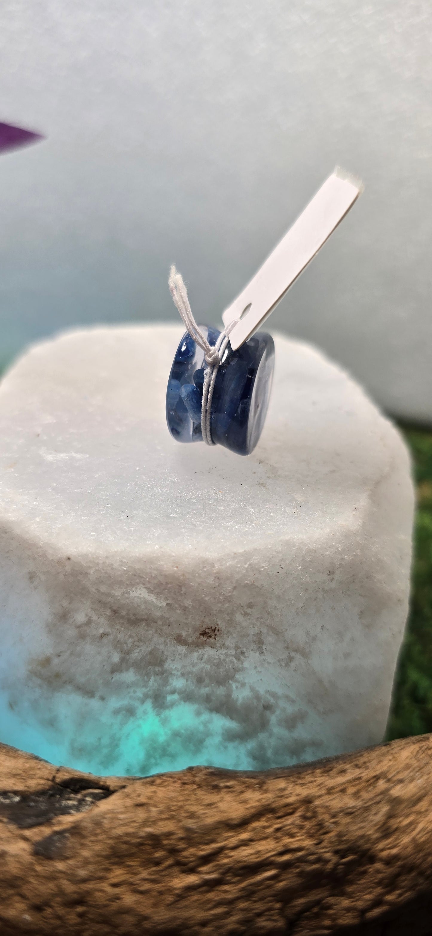DIlatatore lobi Orecchino in Cianite e Resina Pietra del Ponte