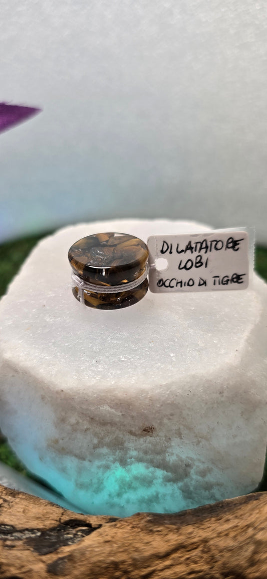 Sguardo del Guerriero: Dilatatori in Occhio di Tigre e Resina
