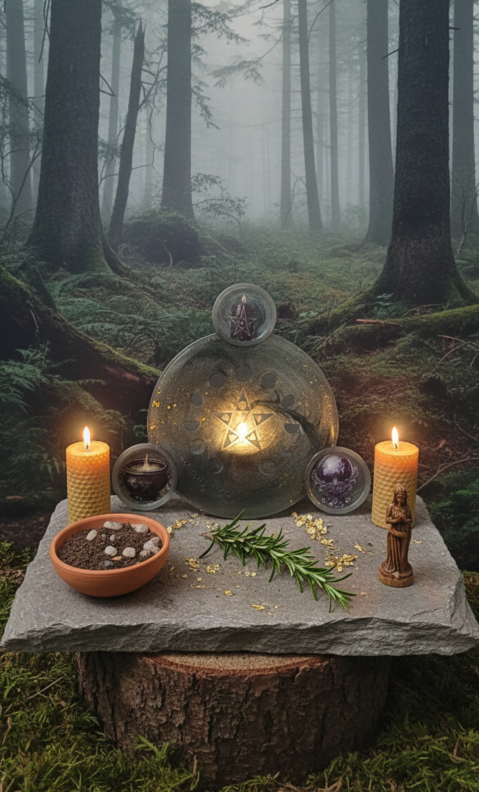 🌕 Piatto in Resina "Anima della Terra" per Altare Magico 🌿