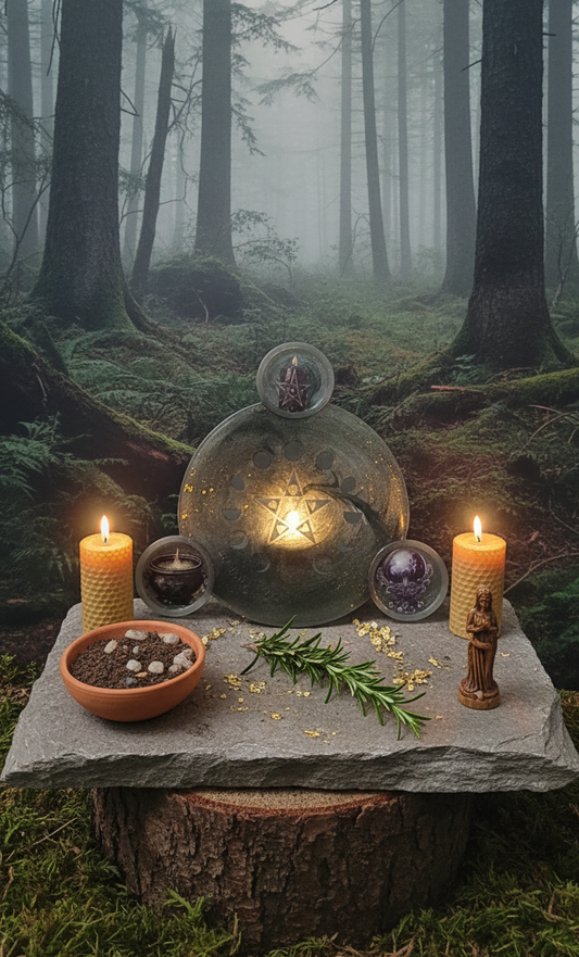 🌕 Piatto in Resina "Anima della Terra" per Altare Magico 🌿